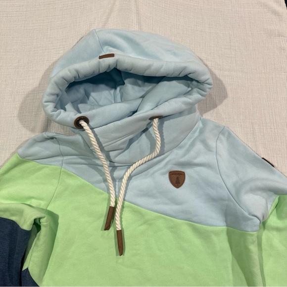 Wanakome Selene Hoodie • Blue, Green, & Navy Sweatshirt w/ Patches • Size Large - Picture 2 of 13